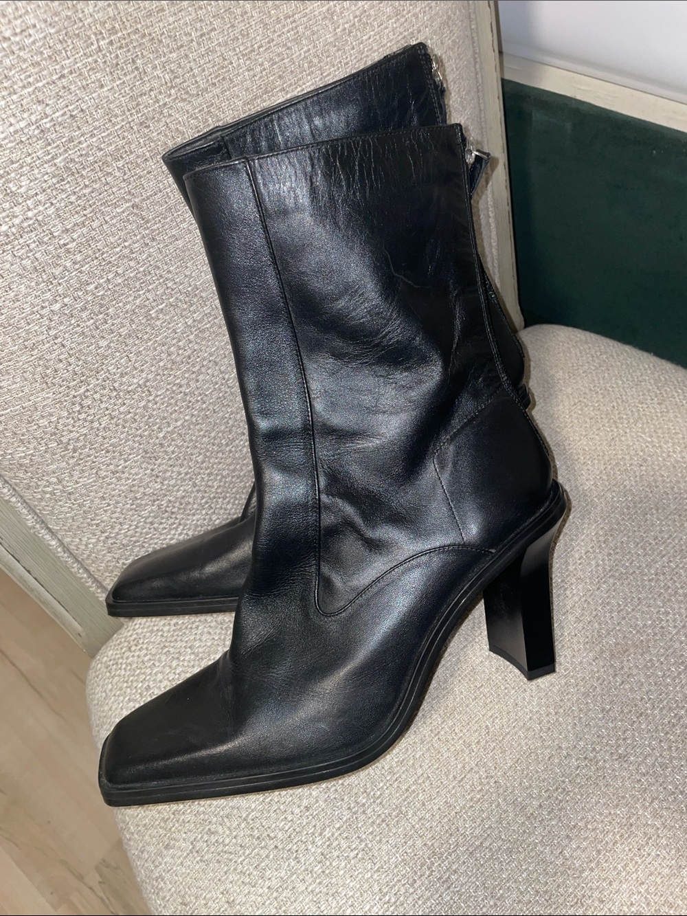 Zara leather square toe ankle boots US size 10 EU size 41 - Picture 11 of 13